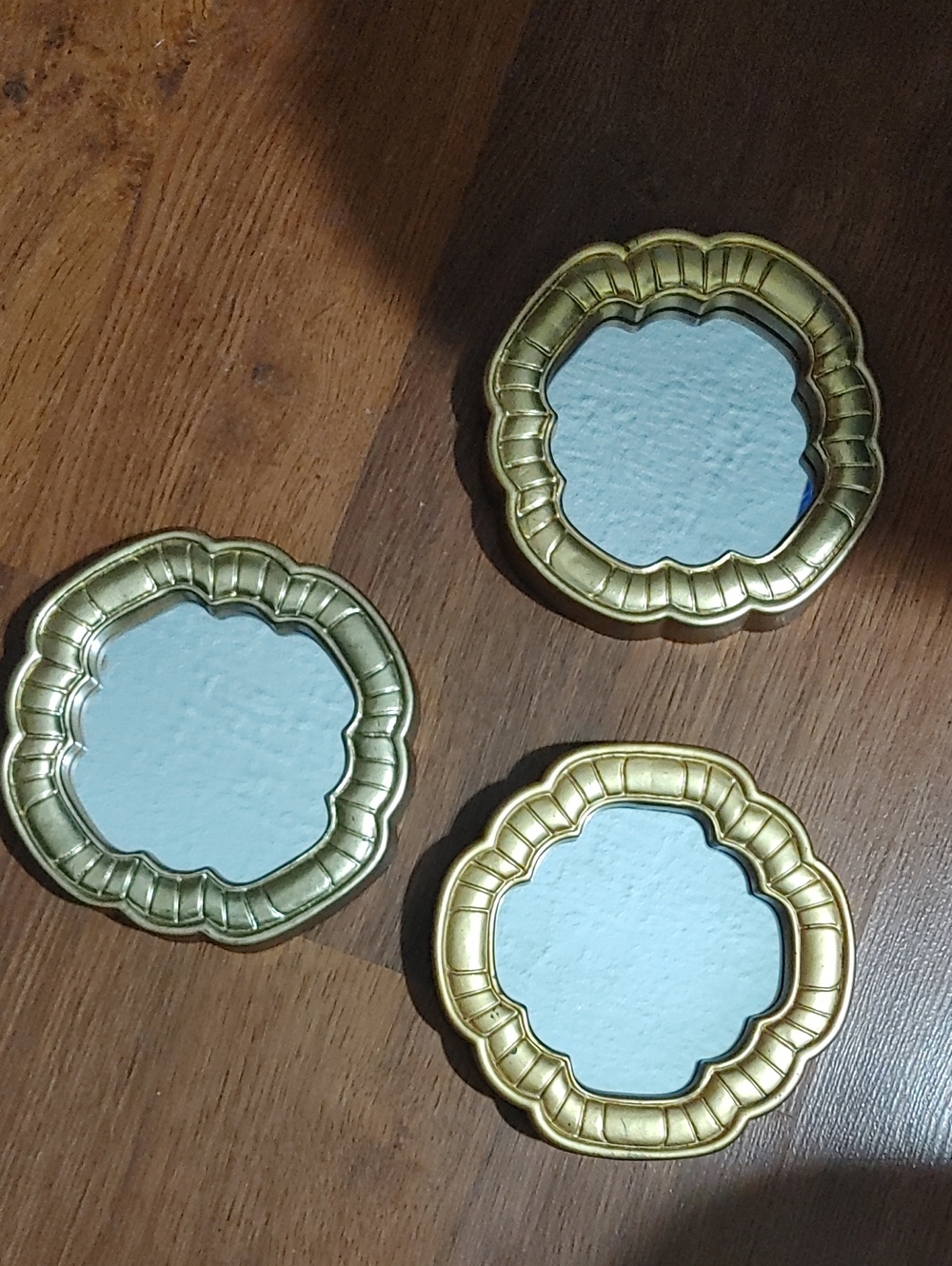 Gold Decorative Home Interiors Roundish Wall Mirrors - Set of 3